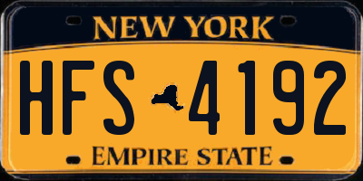 NY license plate HFS4192