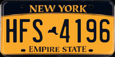 NY license plate HFS4196