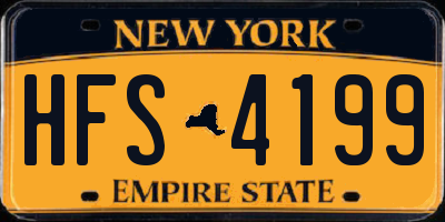 NY license plate HFS4199