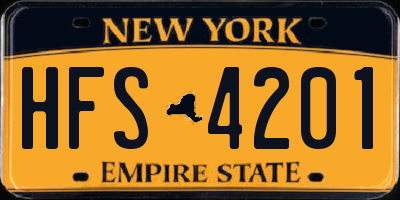 NY license plate HFS4201
