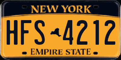 NY license plate HFS4212