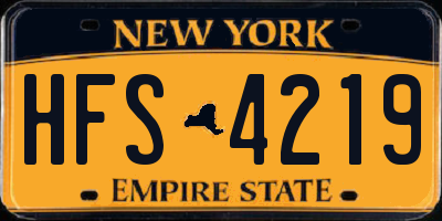 NY license plate HFS4219