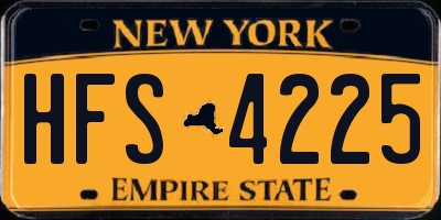 NY license plate HFS4225