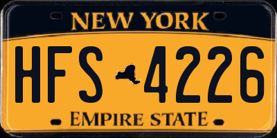 NY license plate HFS4226