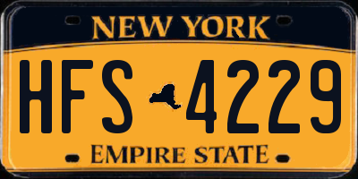 NY license plate HFS4229
