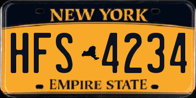 NY license plate HFS4234