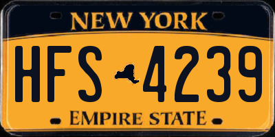 NY license plate HFS4239