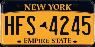 NY license plate HFS4245