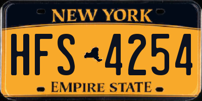 NY license plate HFS4254