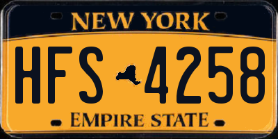 NY license plate HFS4258