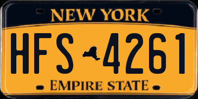 NY license plate HFS4261