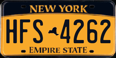 NY license plate HFS4262