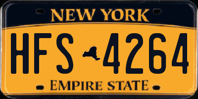 NY license plate HFS4264