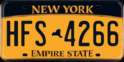 NY license plate HFS4266