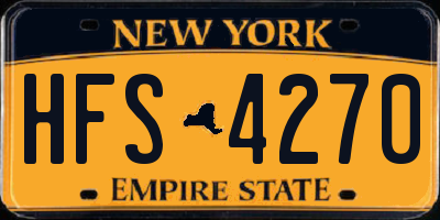 NY license plate HFS4270