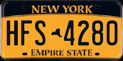 NY license plate HFS4280