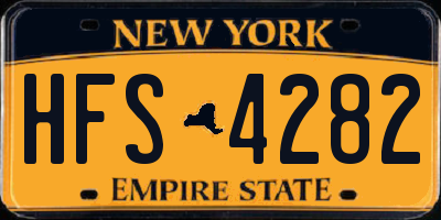 NY license plate HFS4282