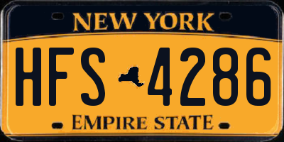 NY license plate HFS4286