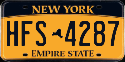 NY license plate HFS4287