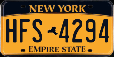 NY license plate HFS4294