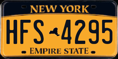 NY license plate HFS4295