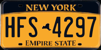 NY license plate HFS4297