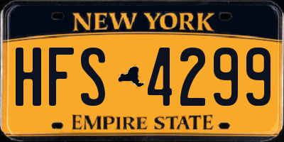 NY license plate HFS4299