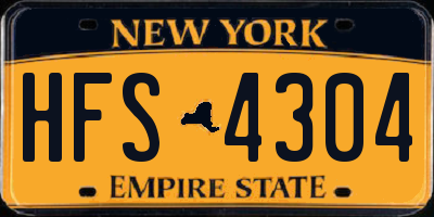 NY license plate HFS4304