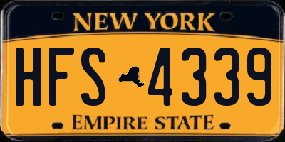 NY license plate HFS4339