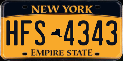 NY license plate HFS4343