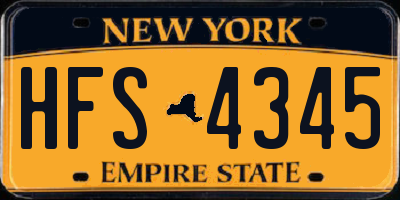 NY license plate HFS4345