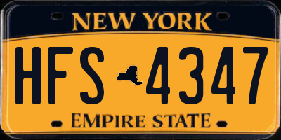NY license plate HFS4347
