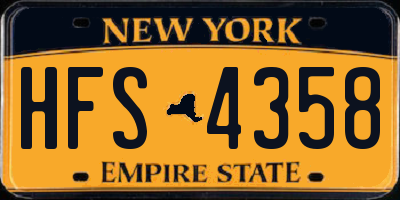 NY license plate HFS4358