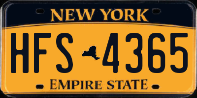 NY license plate HFS4365