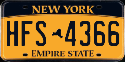 NY license plate HFS4366