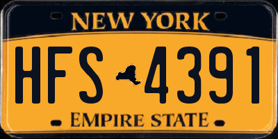 NY license plate HFS4391