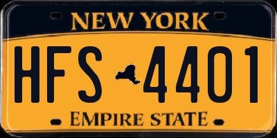 NY license plate HFS4401