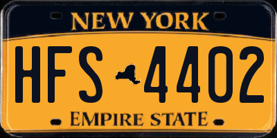 NY license plate HFS4402