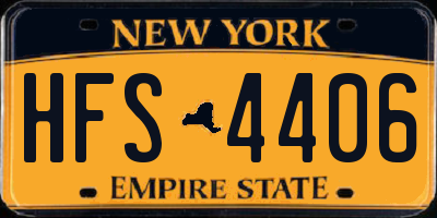 NY license plate HFS4406