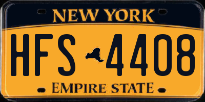 NY license plate HFS4408