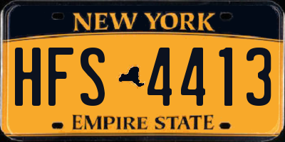 NY license plate HFS4413