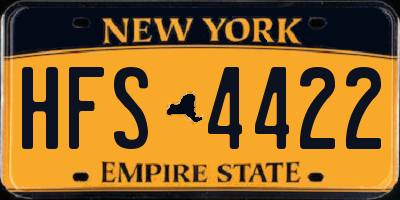 NY license plate HFS4422