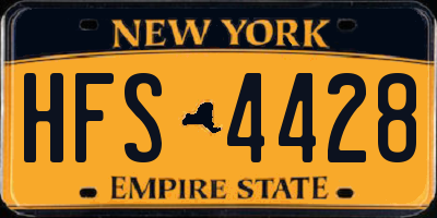 NY license plate HFS4428