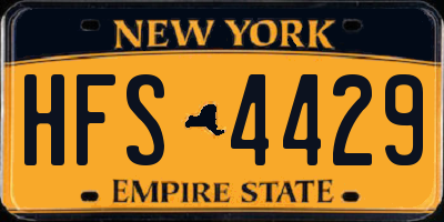 NY license plate HFS4429