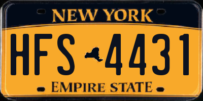 NY license plate HFS4431