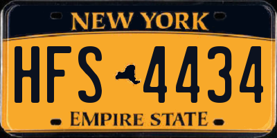 NY license plate HFS4434