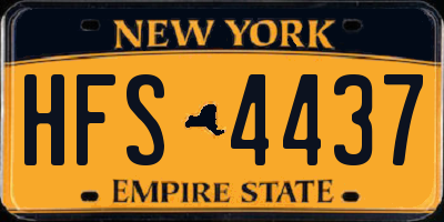NY license plate HFS4437
