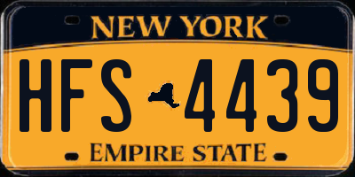 NY license plate HFS4439