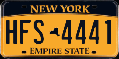 NY license plate HFS4441