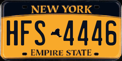 NY license plate HFS4446